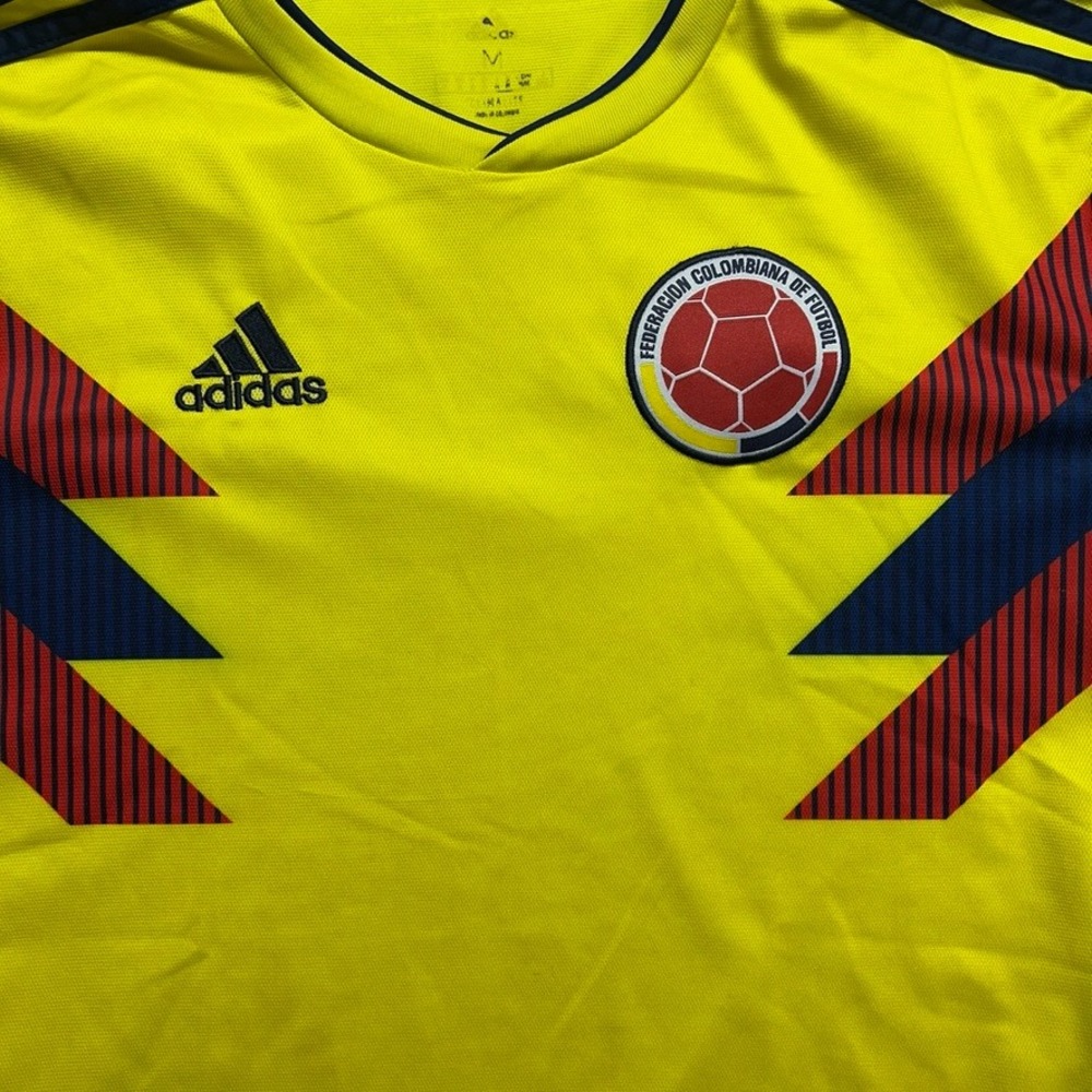 Adidas Colombia 2018 World Cup Home Jersey Yellow Mens Medium Soccer Shirt - Picture 2 of 9